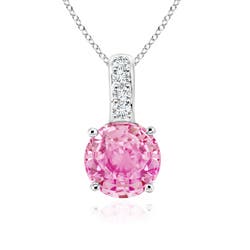 A - Pink Sapphire / 0.35 CT / 14 KT White Gold