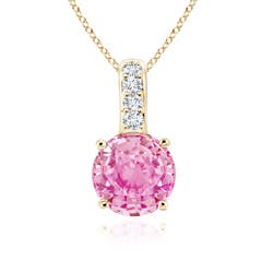 A - Pink Sapphire / 0.35 CT / 14 KT Yellow Gold