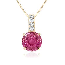 AAAA - Pink Sapphire / 0.35 CT / 14 KT Yellow Gold