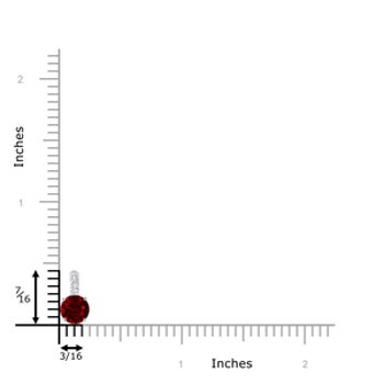 5mm AAAA Solitaire Round Ruby Pendant with Diamond Bale in White Gold - ruler