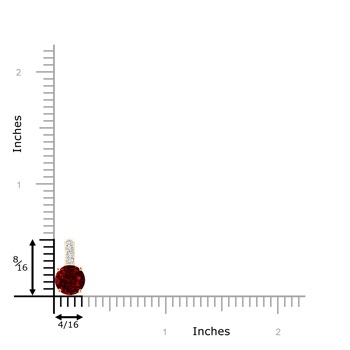 6mm Lab-Grown Solitaire Round Ruby Pendant with Diamond Bale in Yellow Gold product image