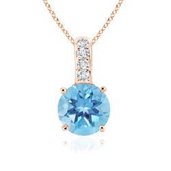 A - Swiss Blue Topaz / 0.34 CT / 14 KT Rose Gold