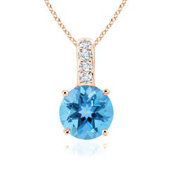 AA - Swiss Blue Topaz / 0.34 CT / 14 KT Rose Gold