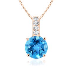 AAA - Swiss Blue Topaz / 0.34 CT / 14 KT Rose Gold