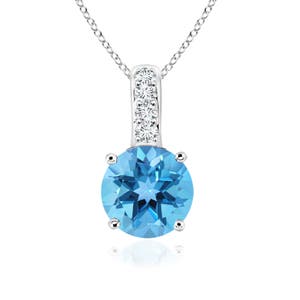 AA - Swiss Blue Topaz / 0.62 CT / 14 KT White Gold