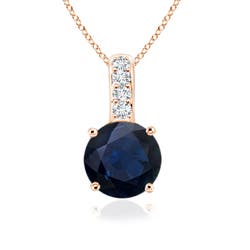 A - Blue Sapphire / 0.35 CT / 14 KT Rose Gold