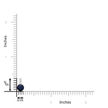 4mm A Solitaire Round Blue Sapphire Pendant with Diamond Bale in White Gold product image