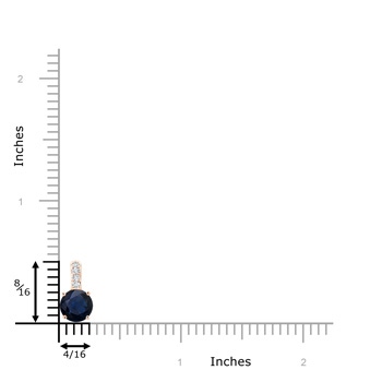 6mm A Solitaire Round Blue Sapphire Pendant with Diamond Bale in Rose Gold product image