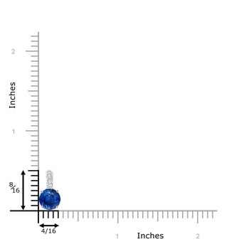 6mm AAA Solitaire Round Blue Sapphire Pendant with Diamond Bale in White Gold product image