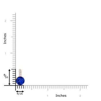 6mm AAAA Solitaire Round Blue Sapphire Pendant with Diamond Bale in Rose Gold product image