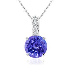 AAAA - Tanzanite / 0.27 CT / 14 KT White Gold