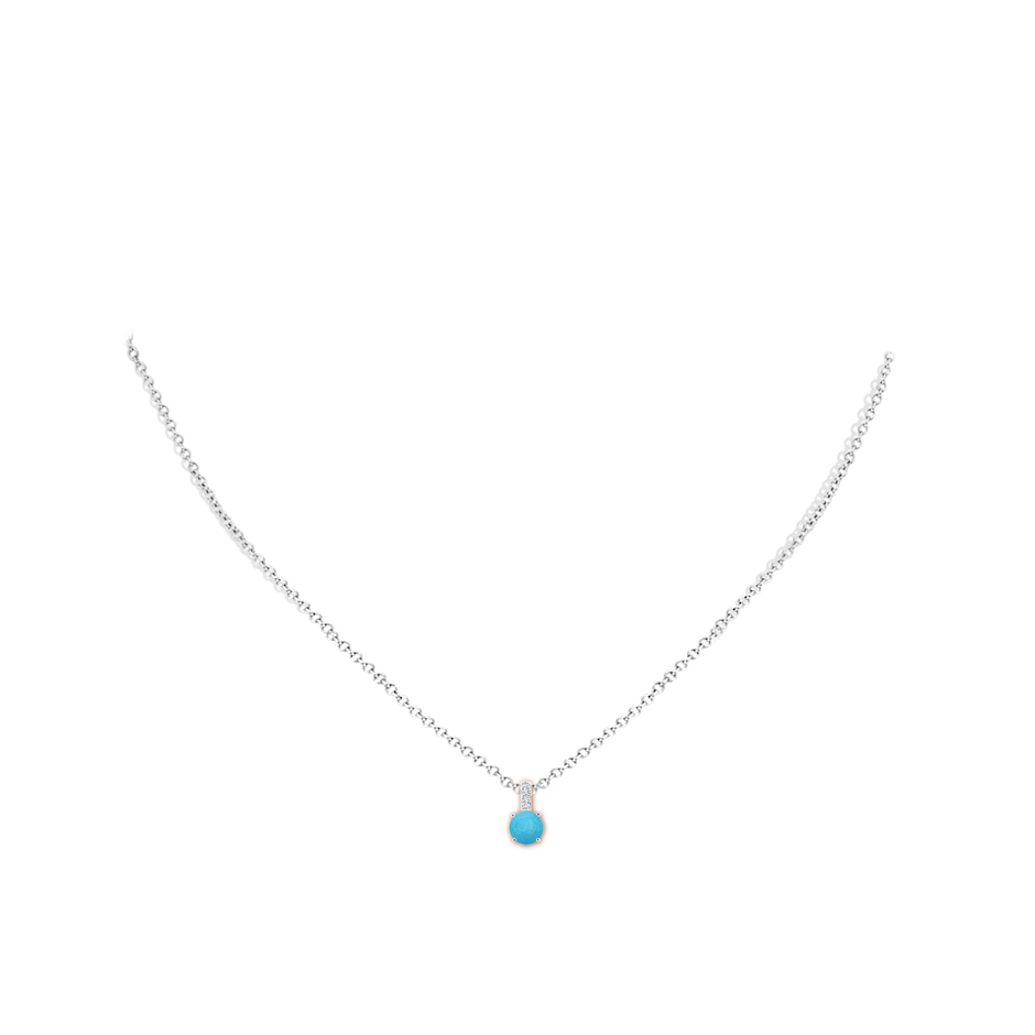 5mm A Solitaire Round Turquoise Pendant with Diamond Bale in S999 Silver pen
