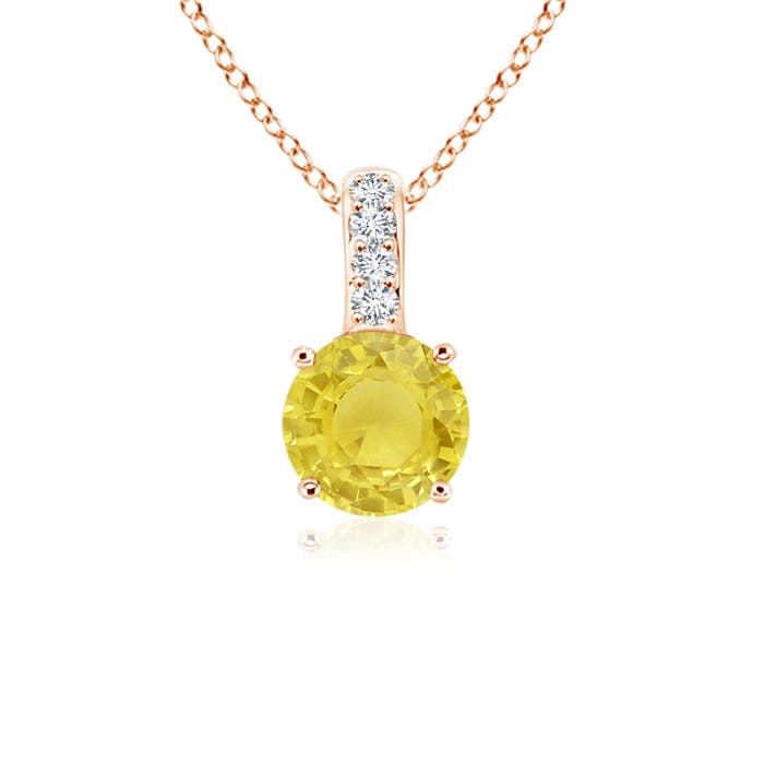 A - Yellow Sapphire / 0.29 CT / 14 KT Rose Gold