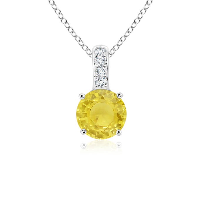 A - Yellow Sapphire / 0.29 CT / 14 KT White Gold