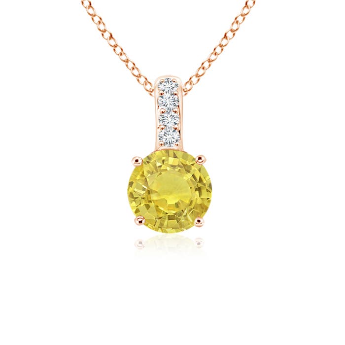 AA - Yellow Sapphire / 0.29 CT / 14 KT Rose Gold