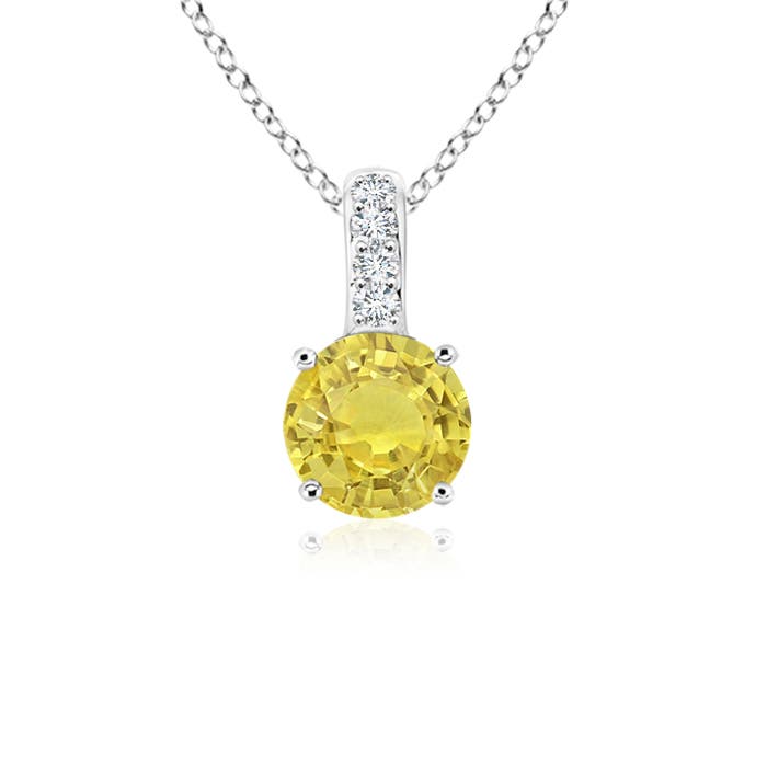 AA - Yellow Sapphire / 0.29 CT / 14 KT White Gold