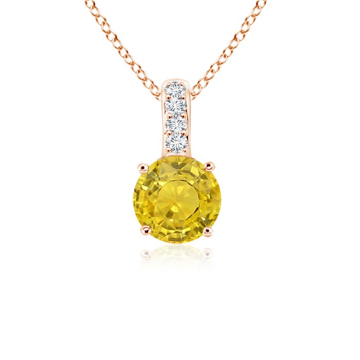 AAA - Yellow Sapphire / 0.29 CT / 14 KT Rose Gold