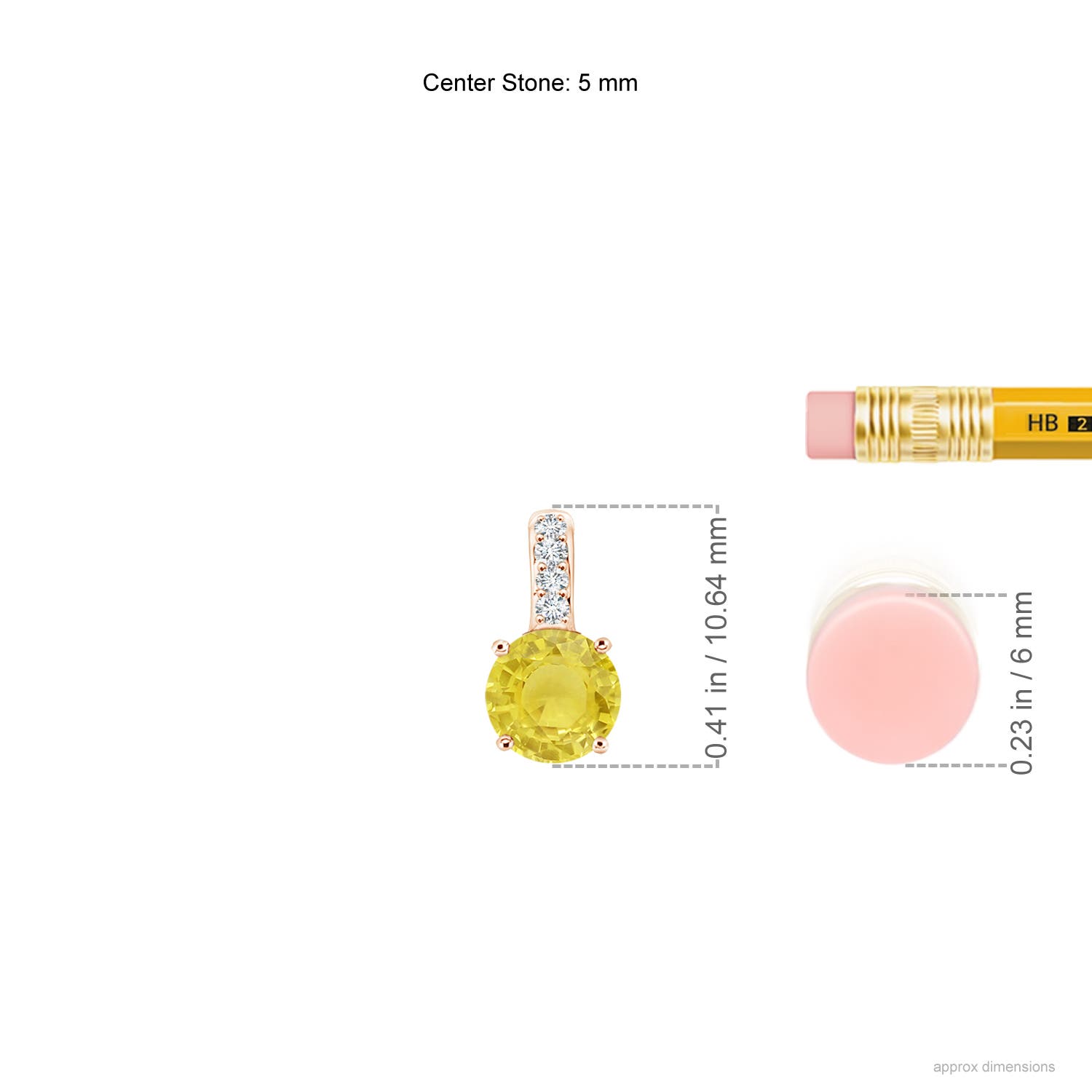 A - Yellow Sapphire / 0.55 CT / 14 KT Rose Gold