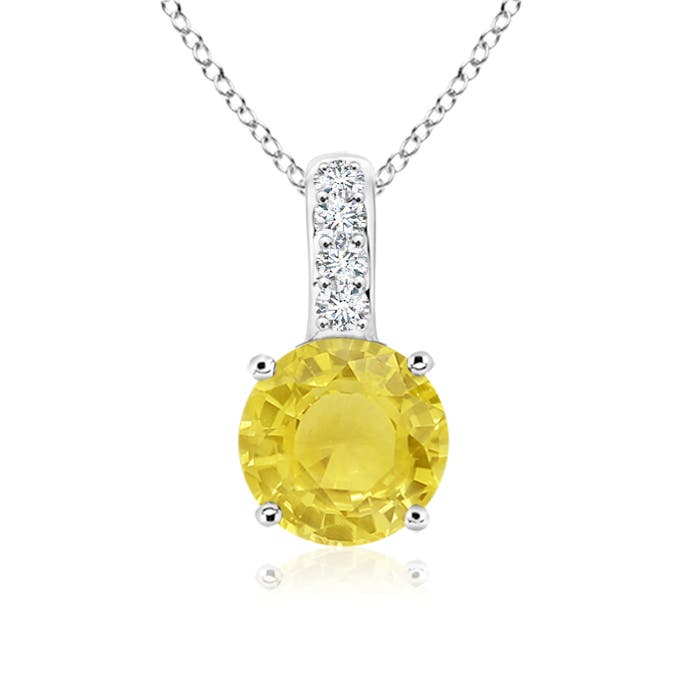 A - Yellow Sapphire / 0.55 CT / 14 KT White Gold