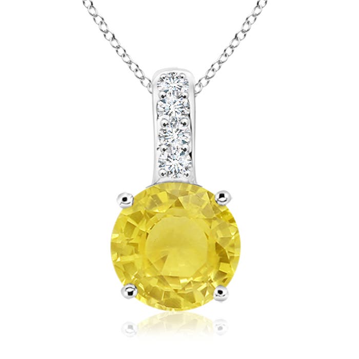 A - Yellow Sapphire / 1.02 CT / 14 KT White Gold