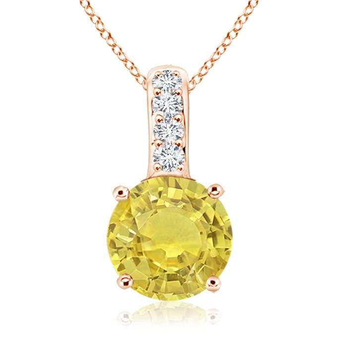 AA - Yellow Sapphire / 1.02 CT / 14 KT Rose Gold