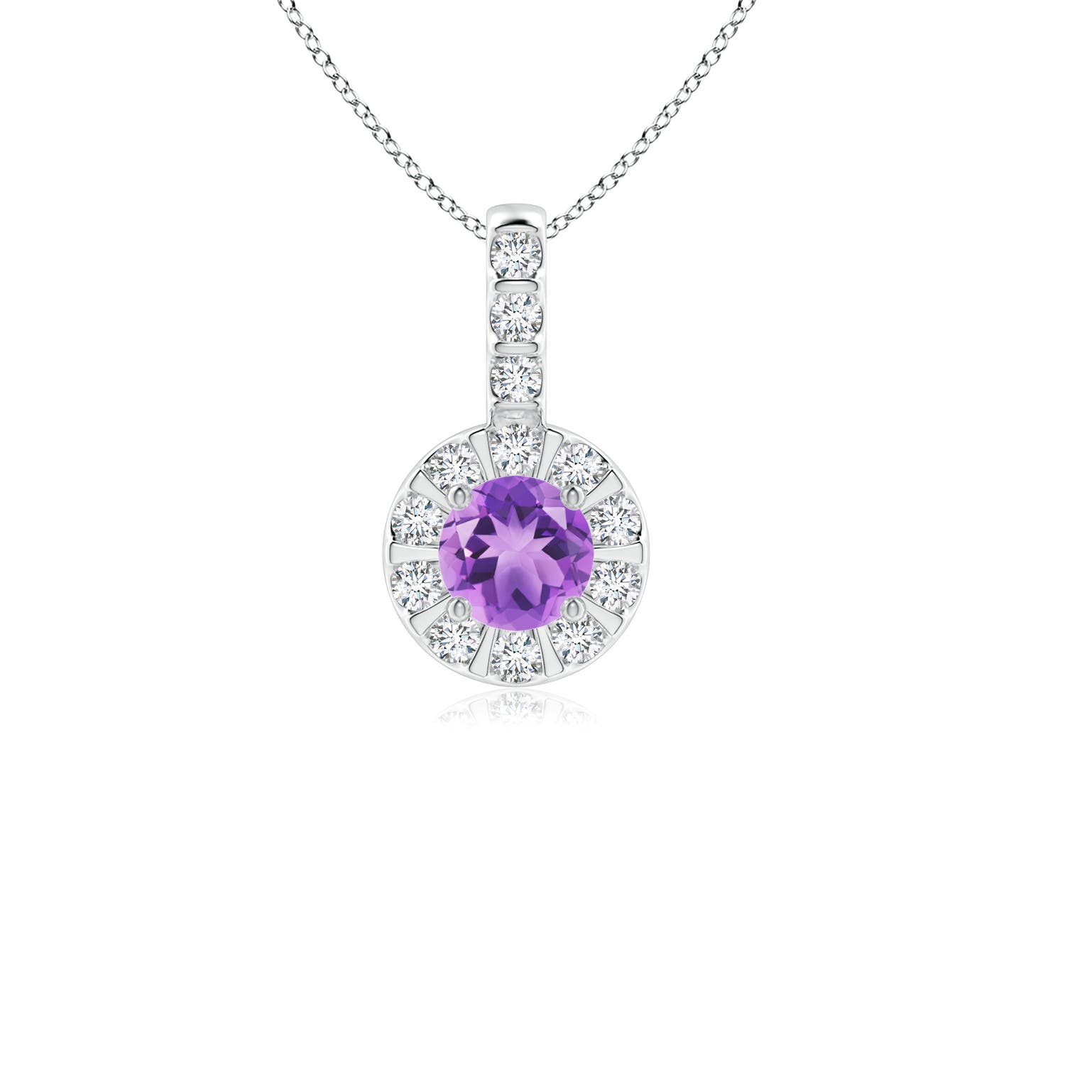A - Amethyst / 0.38 CT / 14 KT White Gold