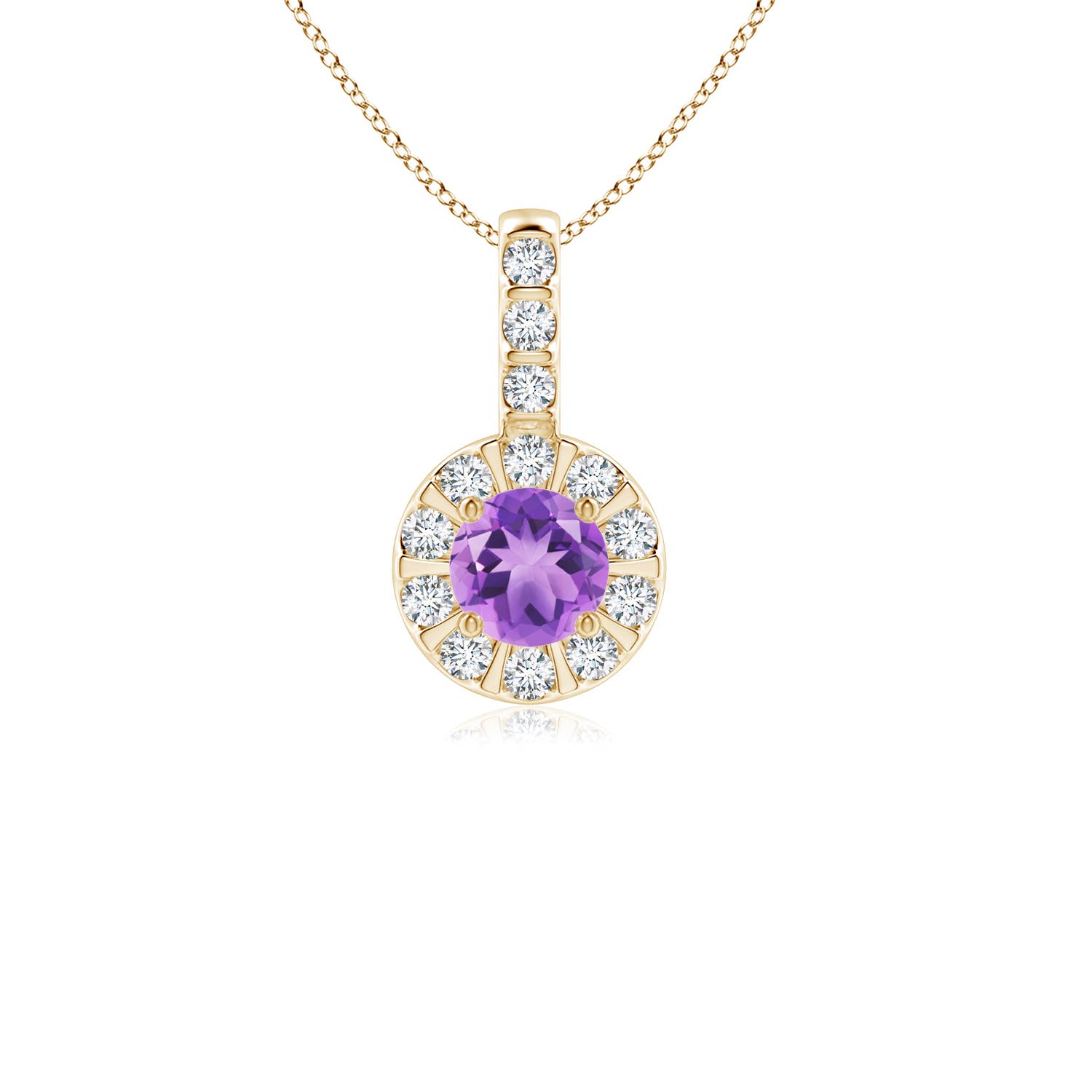 A - Amethyst / 0.38 CT / 14 KT Yellow Gold