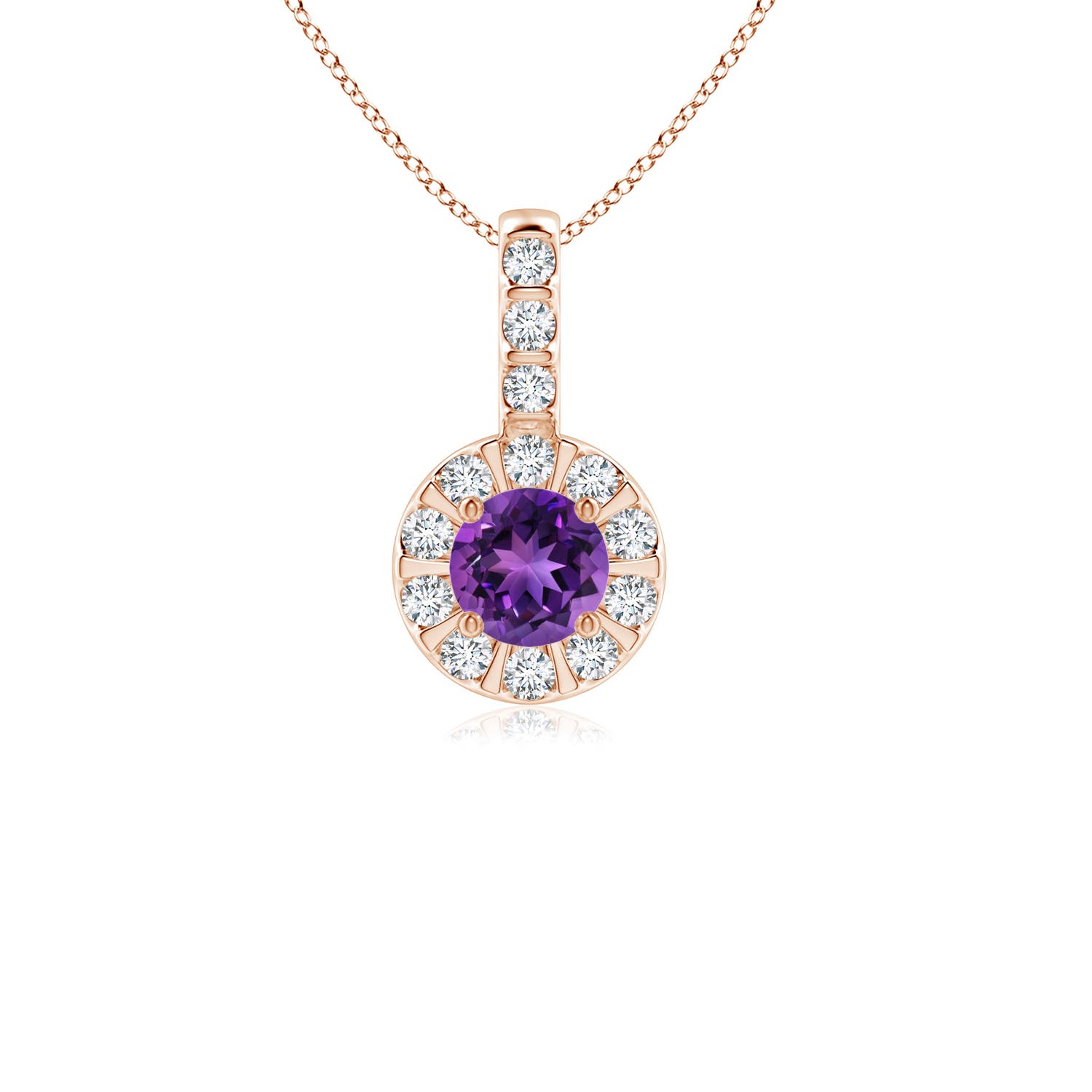 AAAA - Amethyst / 0.38 CT / 14 KT Rose Gold