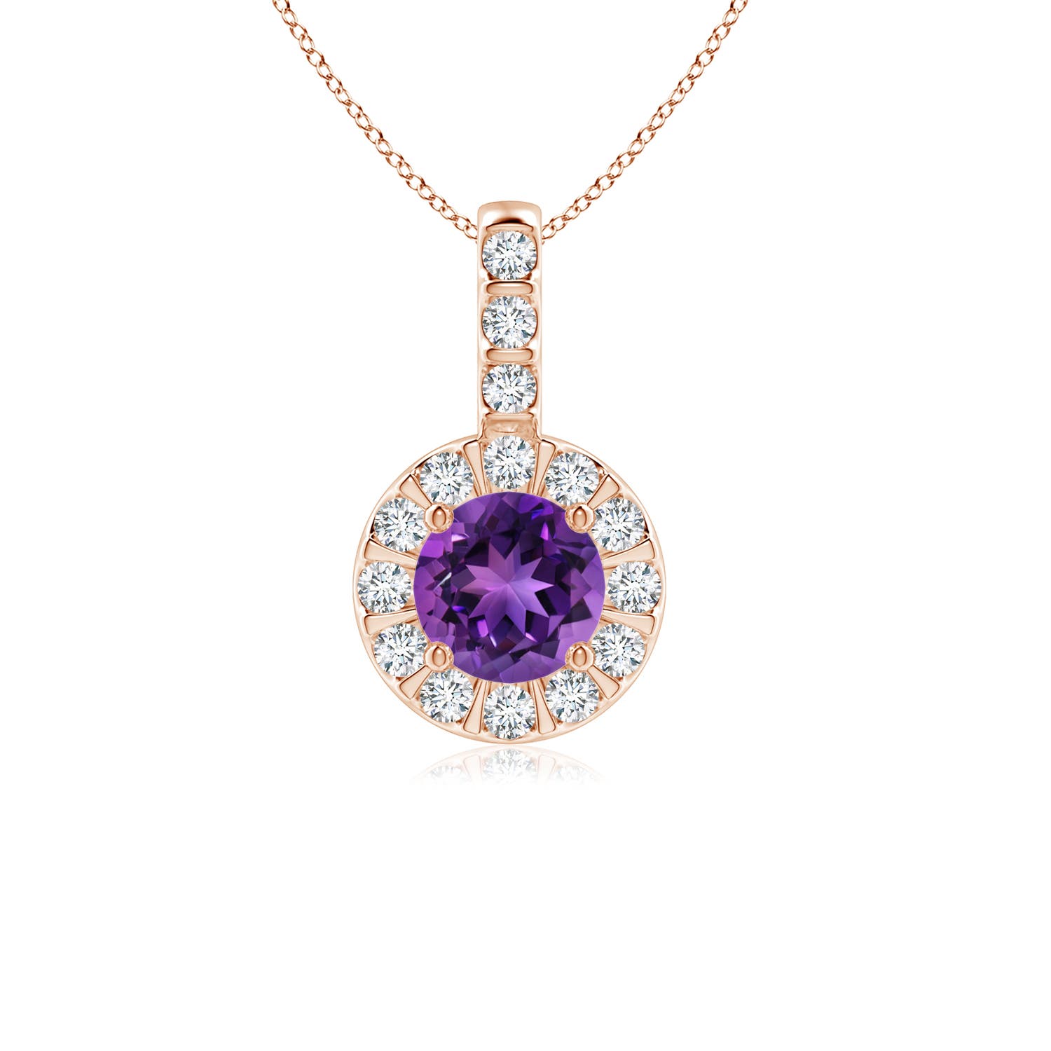 AAAA - Amethyst / 0.63 CT / 14 KT Rose Gold