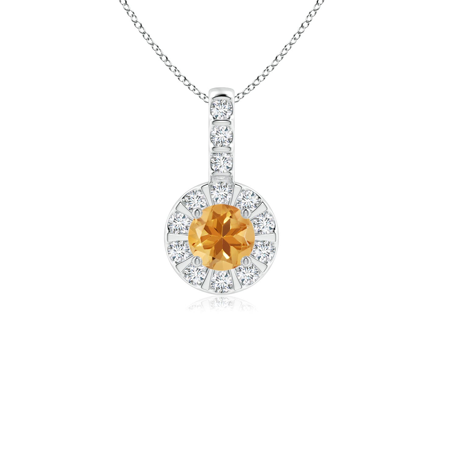 A - Citrine / 0.36 CT / 14 KT White Gold