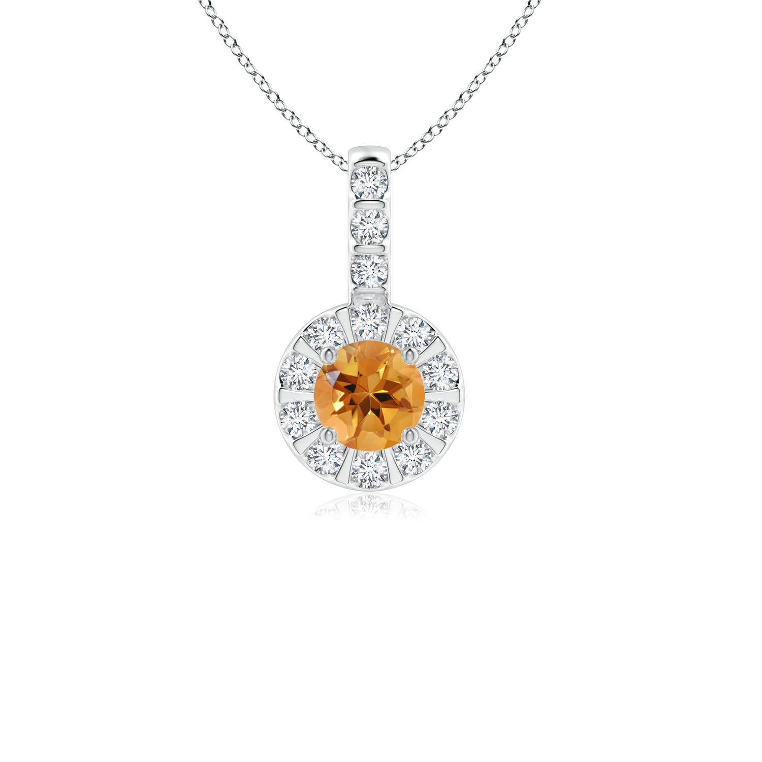 AA - Citrine / 0.36 CT / 14 KT White Gold