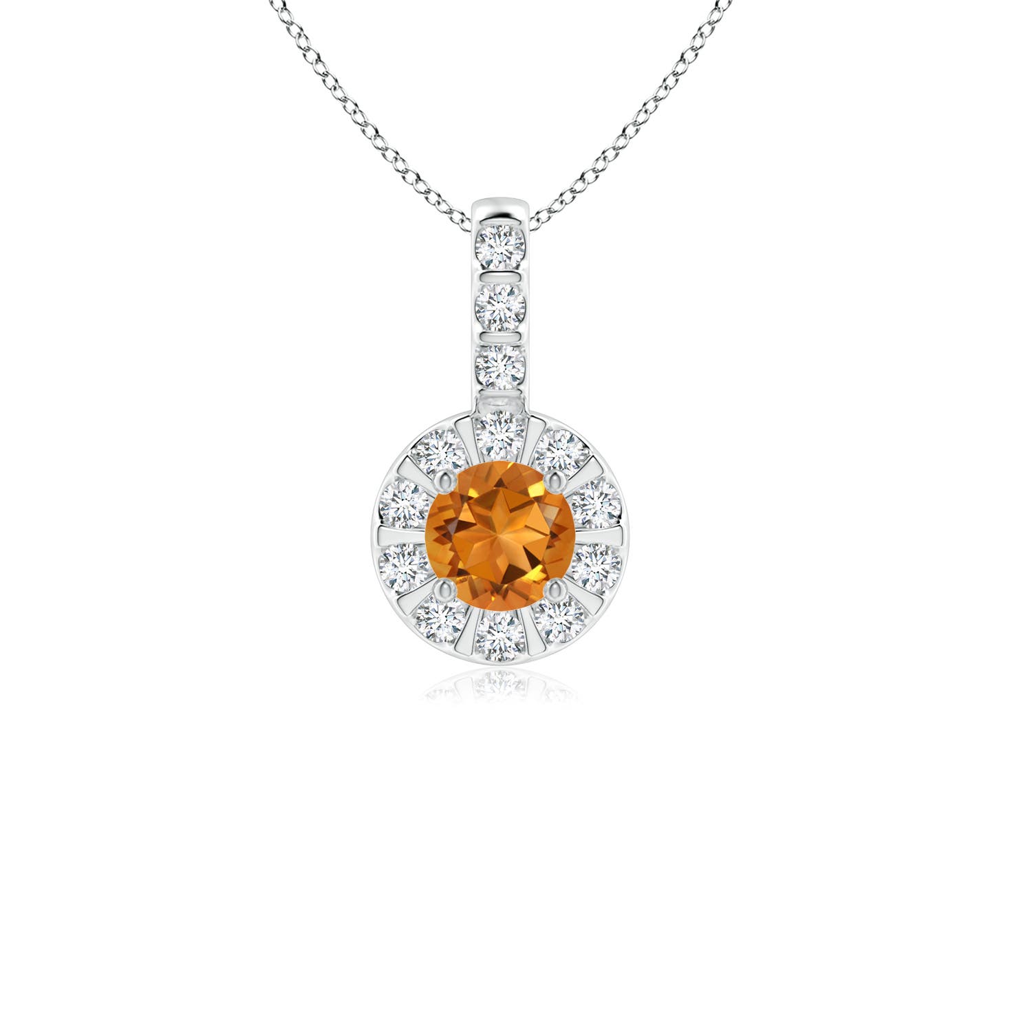 AAA - Citrine / 0.36 CT / 14 KT White Gold