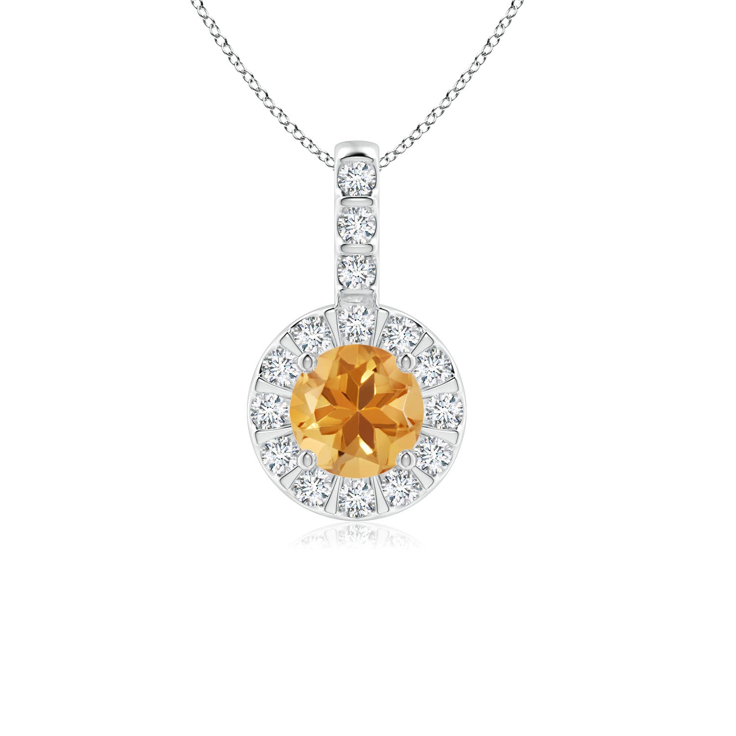 A - Citrine / 0.63 CT / 14 KT White Gold