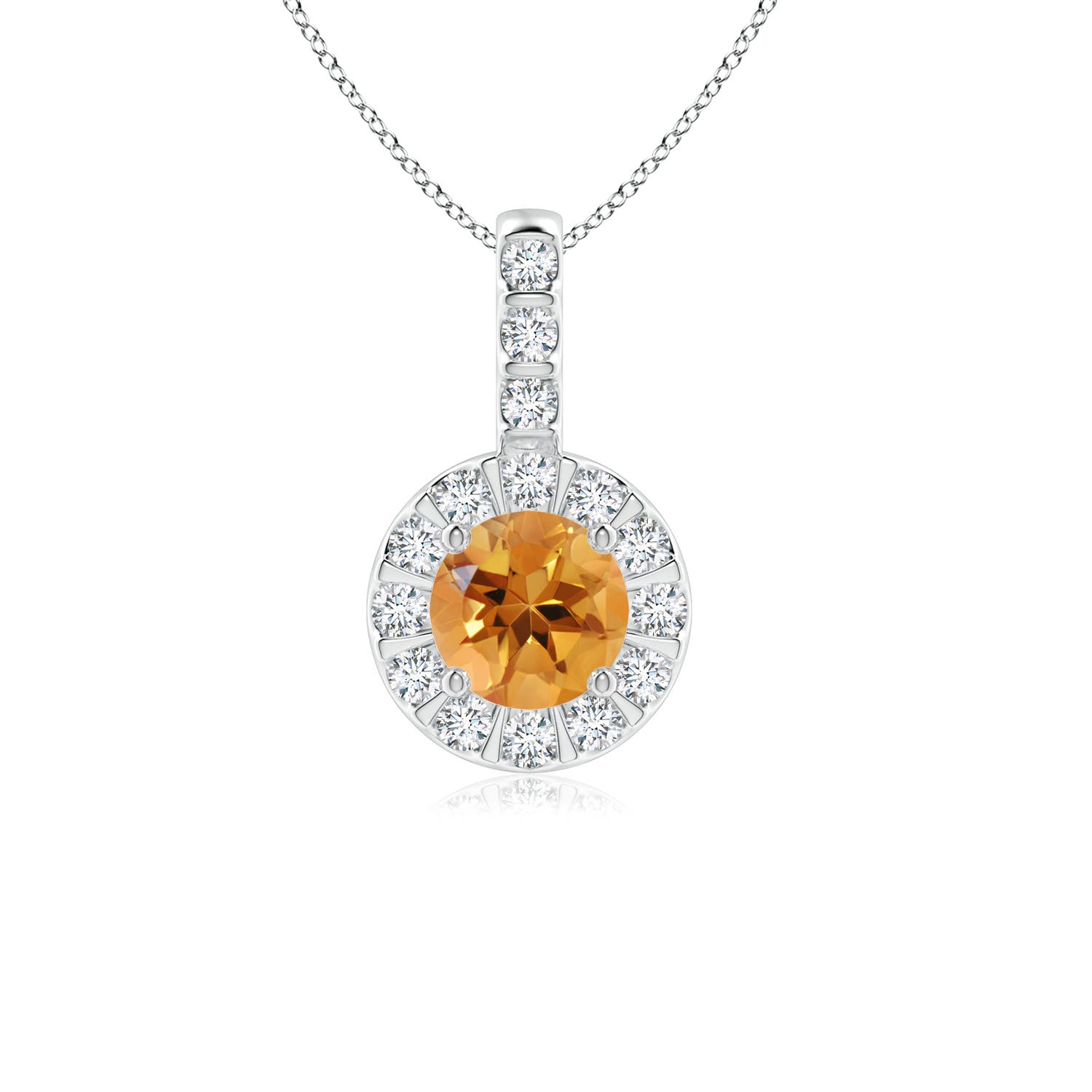 AA - Citrine / 0.63 CT / 14 KT White Gold