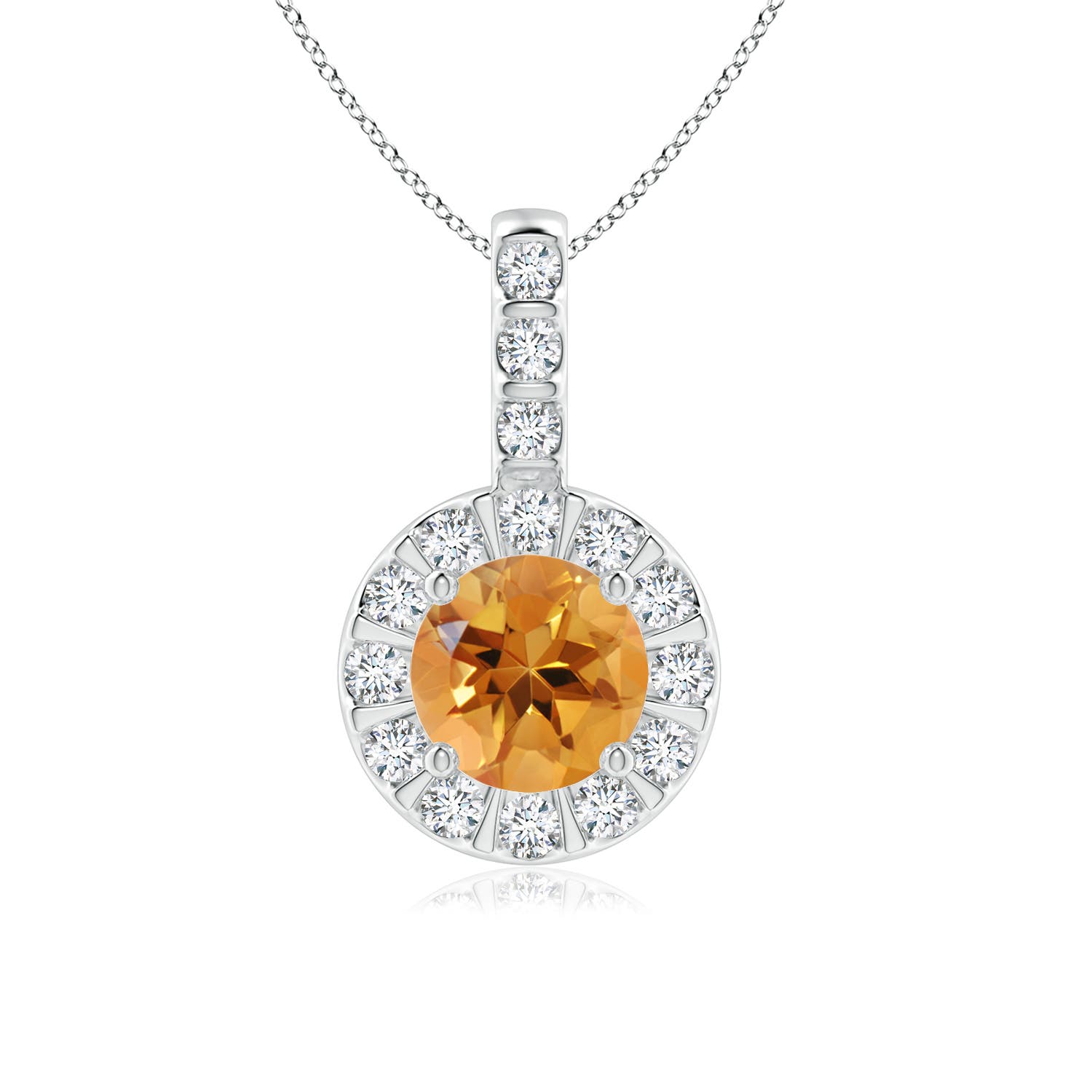 AA - Citrine / 0.97 CT / 14 KT White Gold