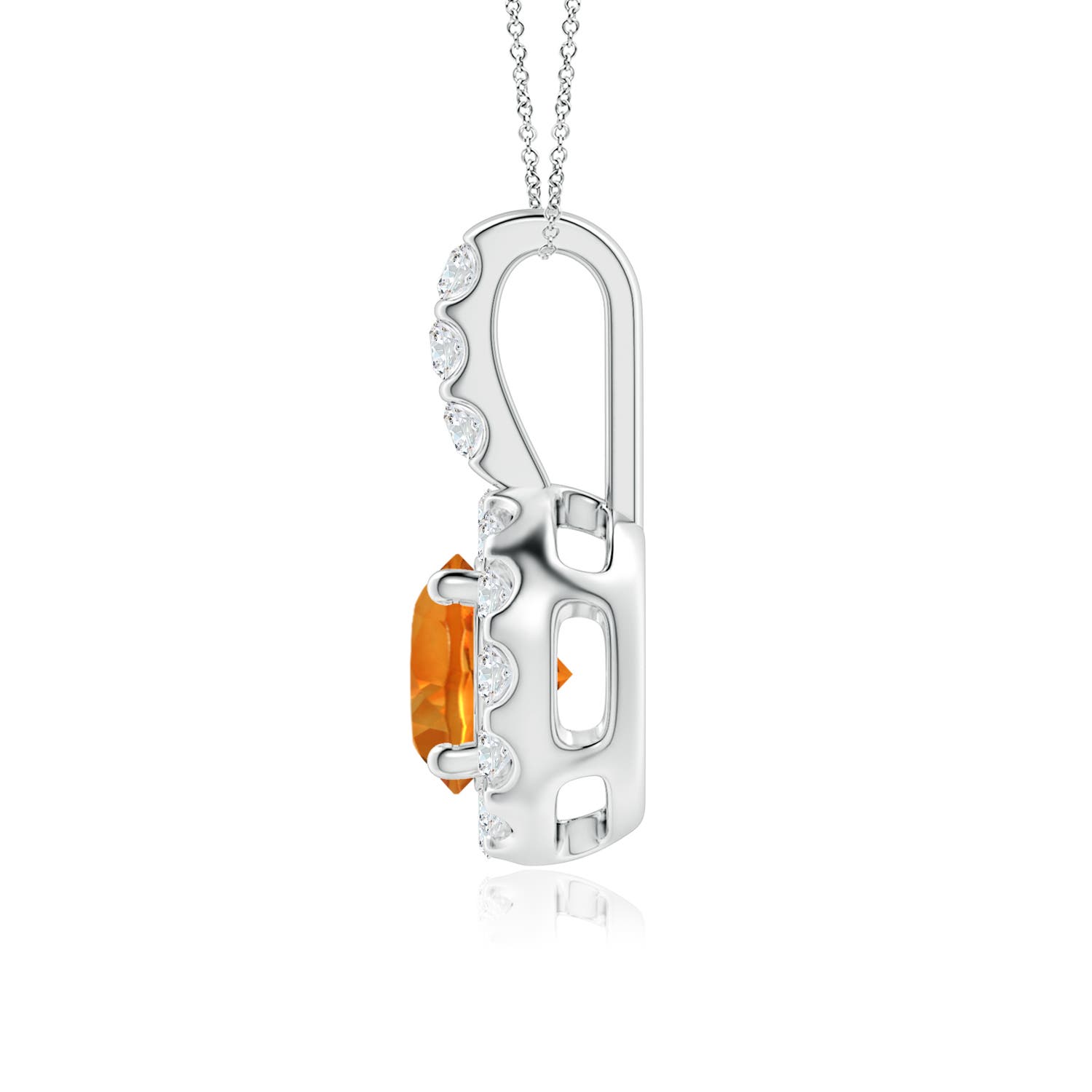 AAAA - Citrine / 0.97 CT / 14 KT White Gold