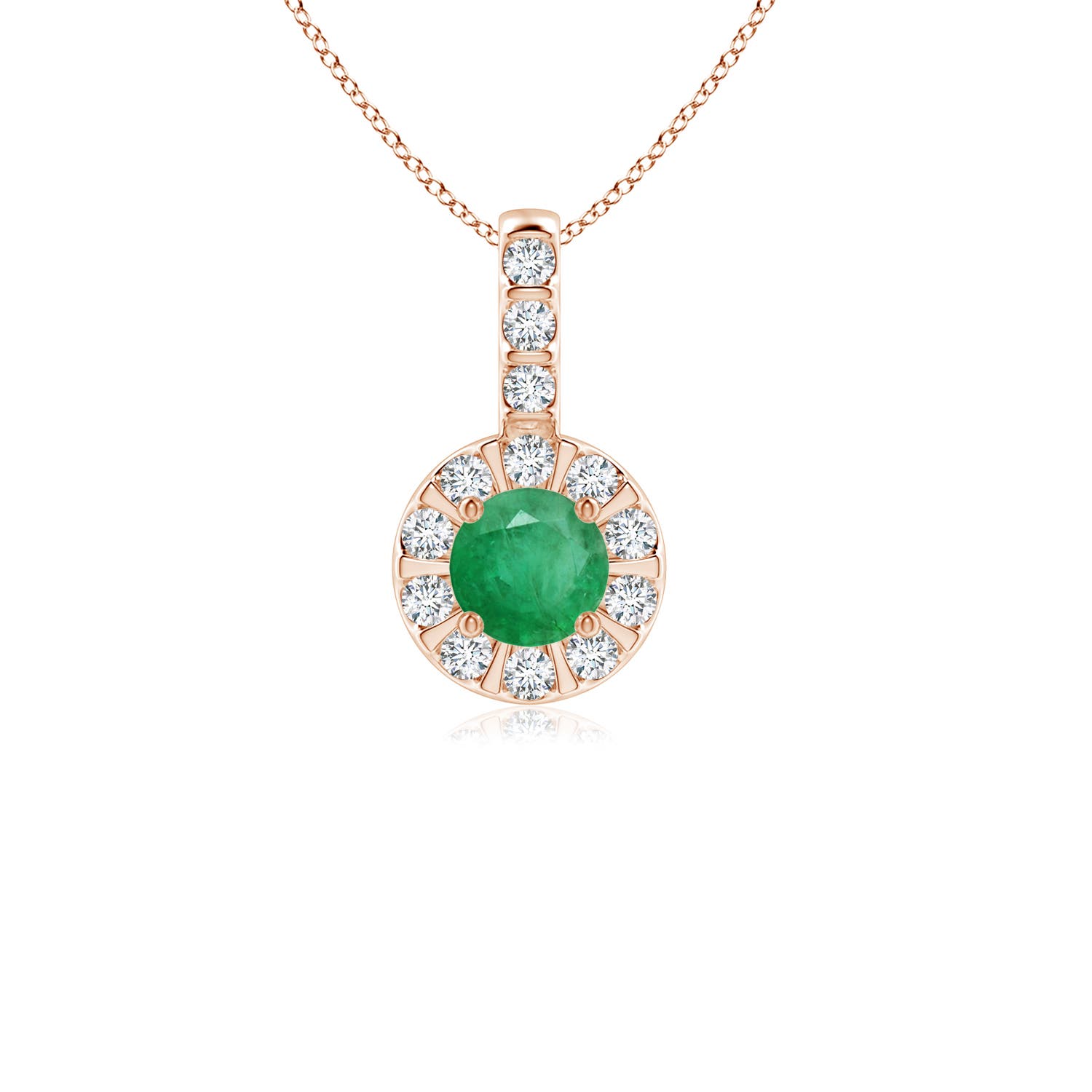 A - Emerald / 0.37 CT / 14 KT Rose Gold