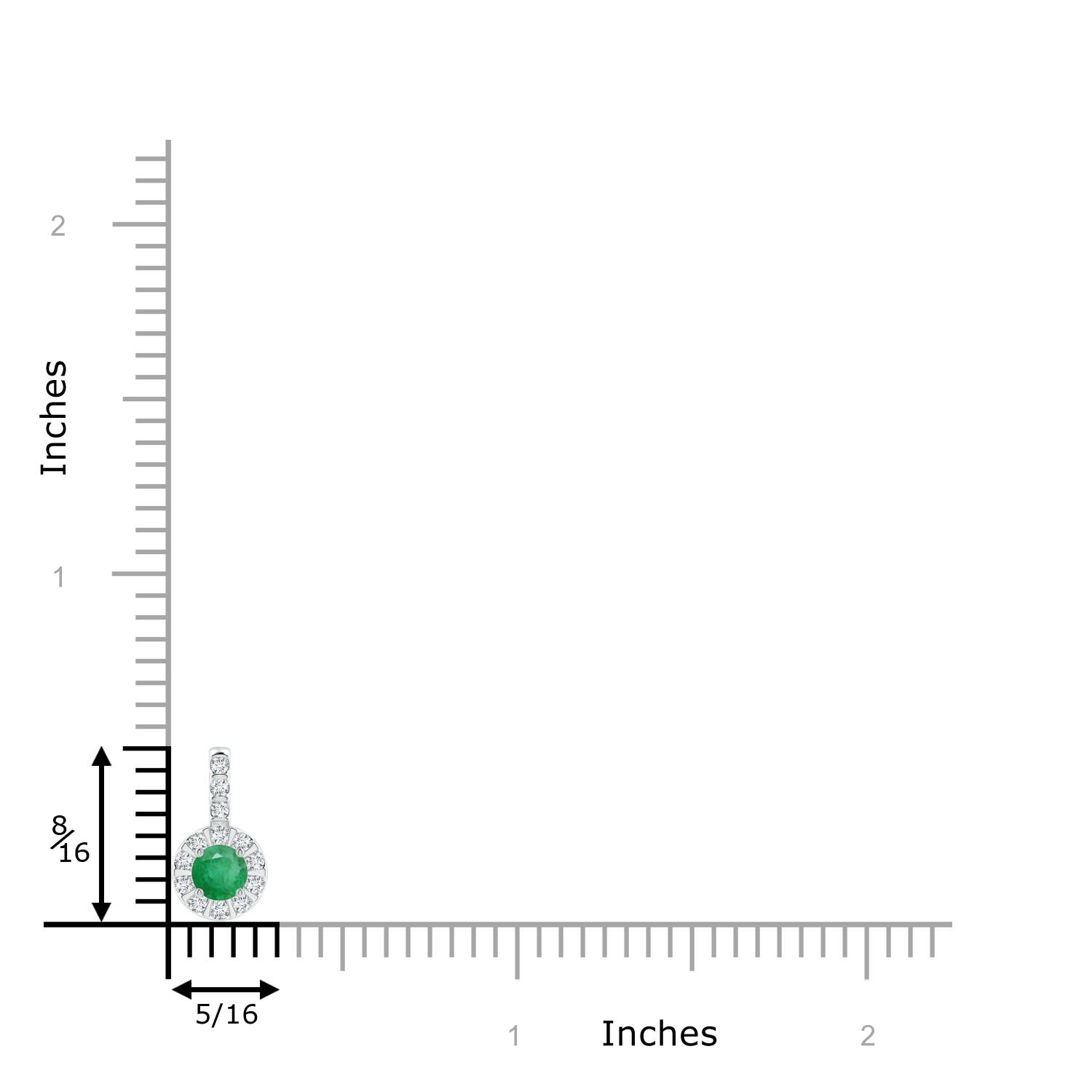 A - Emerald / 0.37 CT / 14 KT White Gold