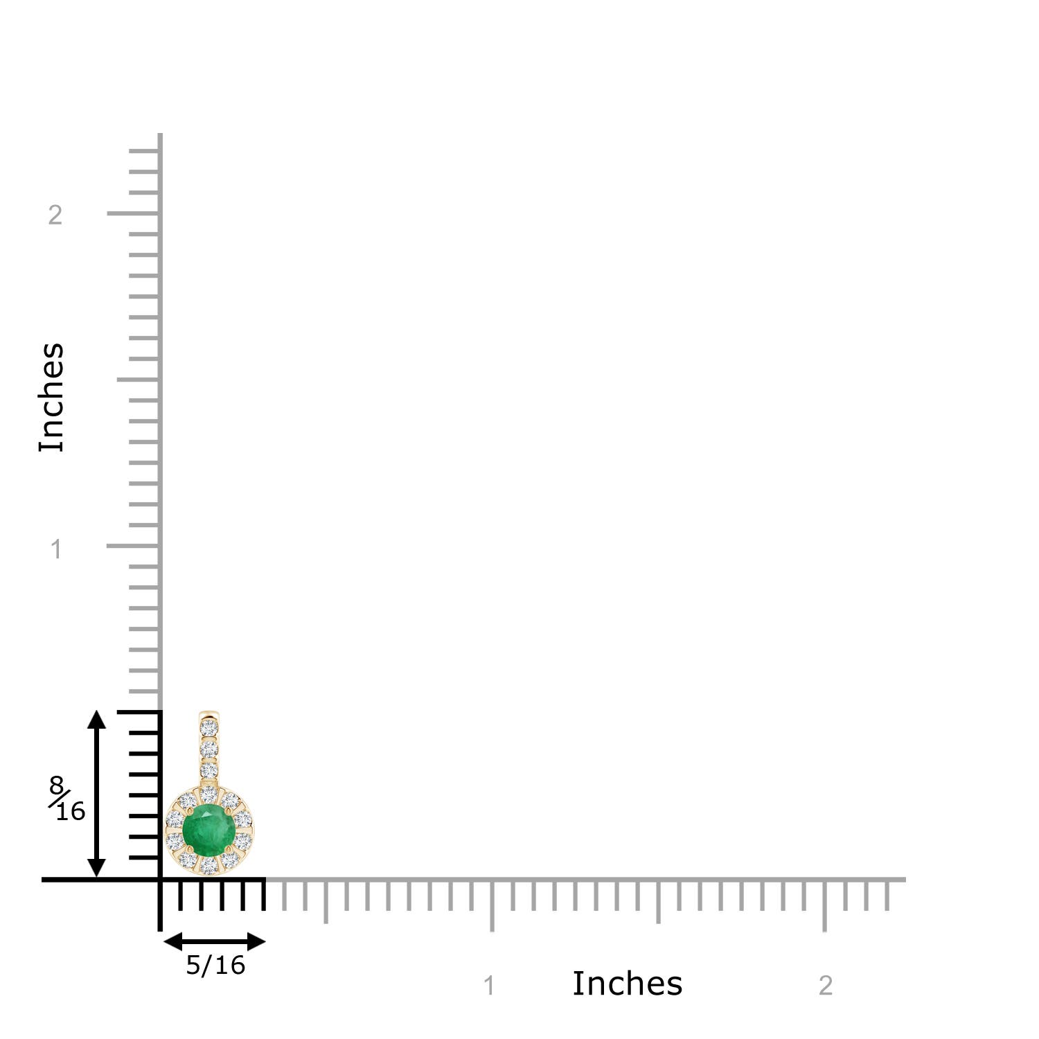 A - Emerald / 0.37 CT / 14 KT Yellow Gold