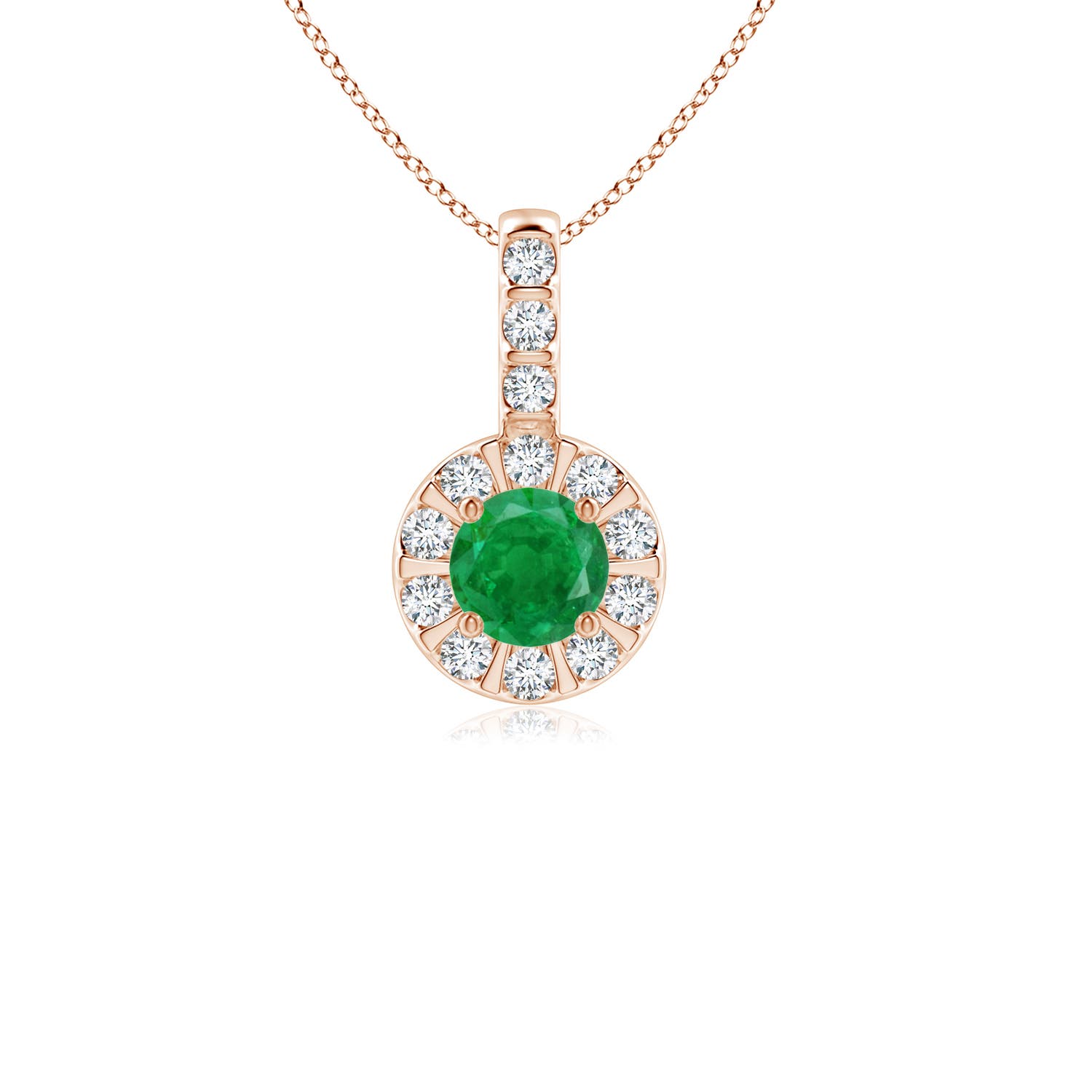 AA - Emerald / 0.37 CT / 14 KT Rose Gold