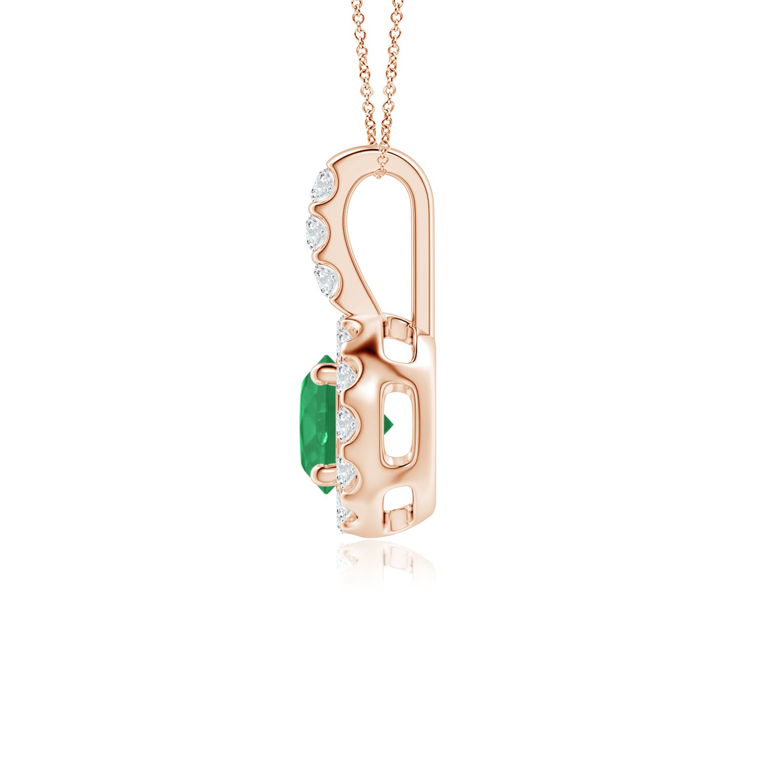 A - Emerald / 0.63 CT / 14 KT Rose Gold