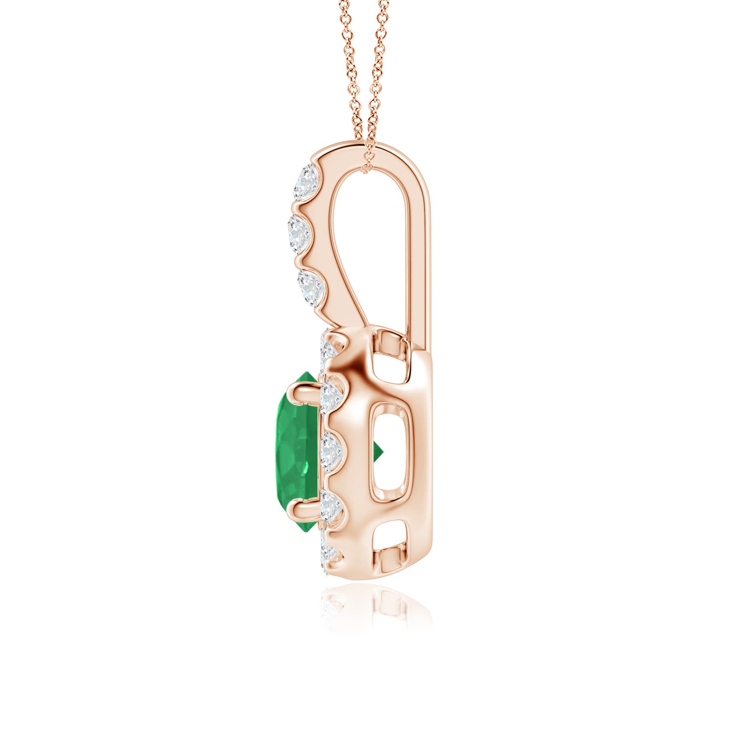 A - Emerald / 1.02 CT / 14 KT Rose Gold