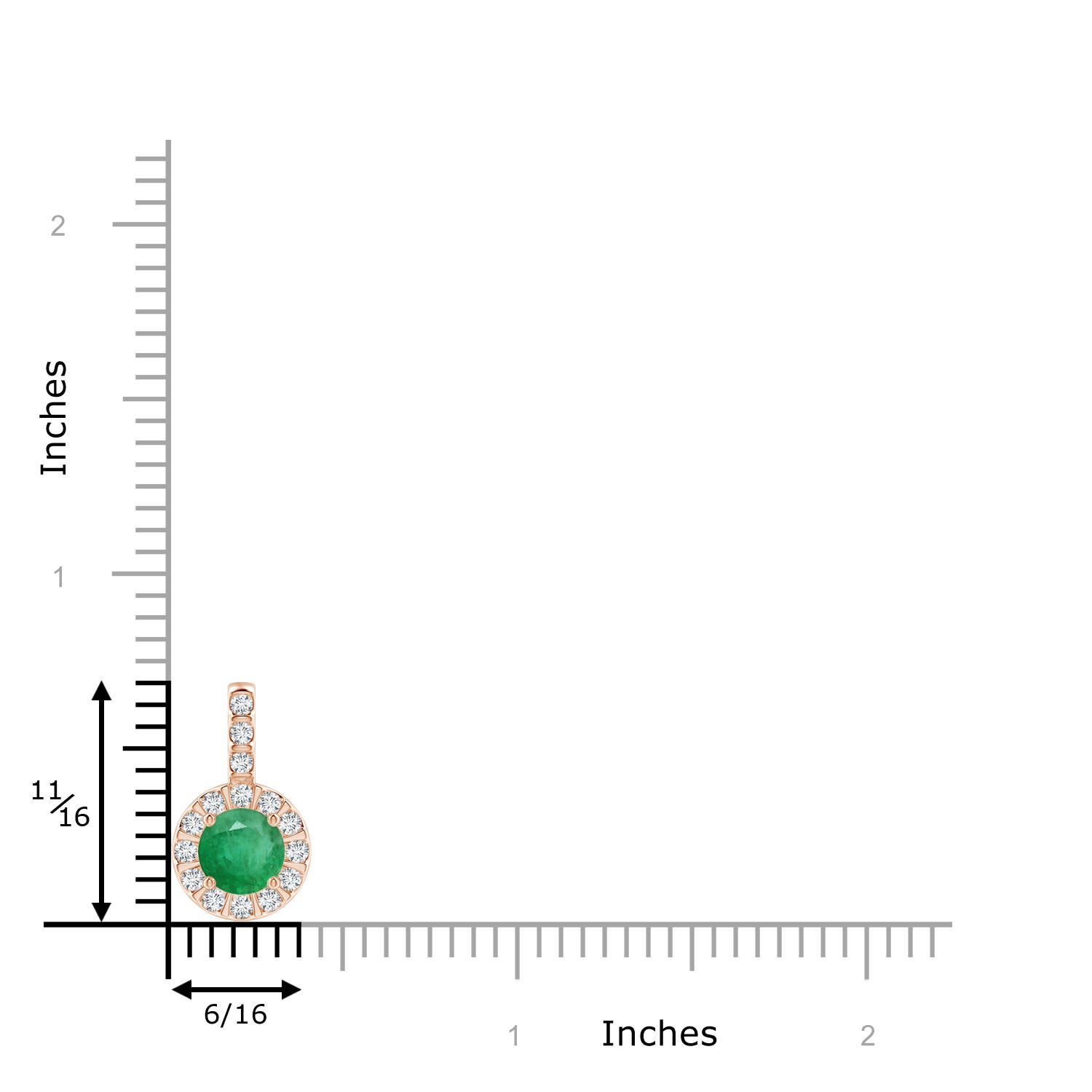 A - Emerald / 1.02 CT / 14 KT Rose Gold