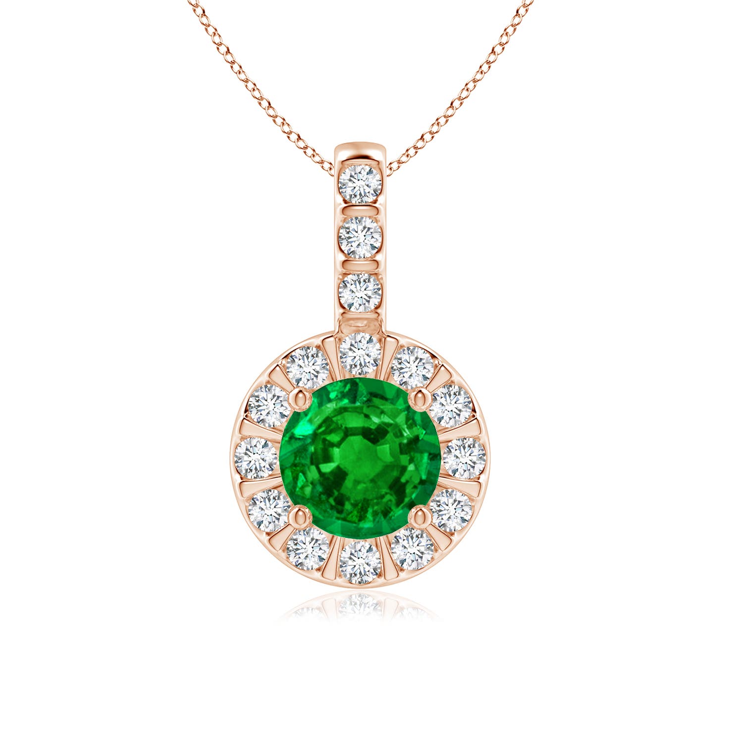 AAAA - Emerald / 1.02 CT / 14 KT Rose Gold