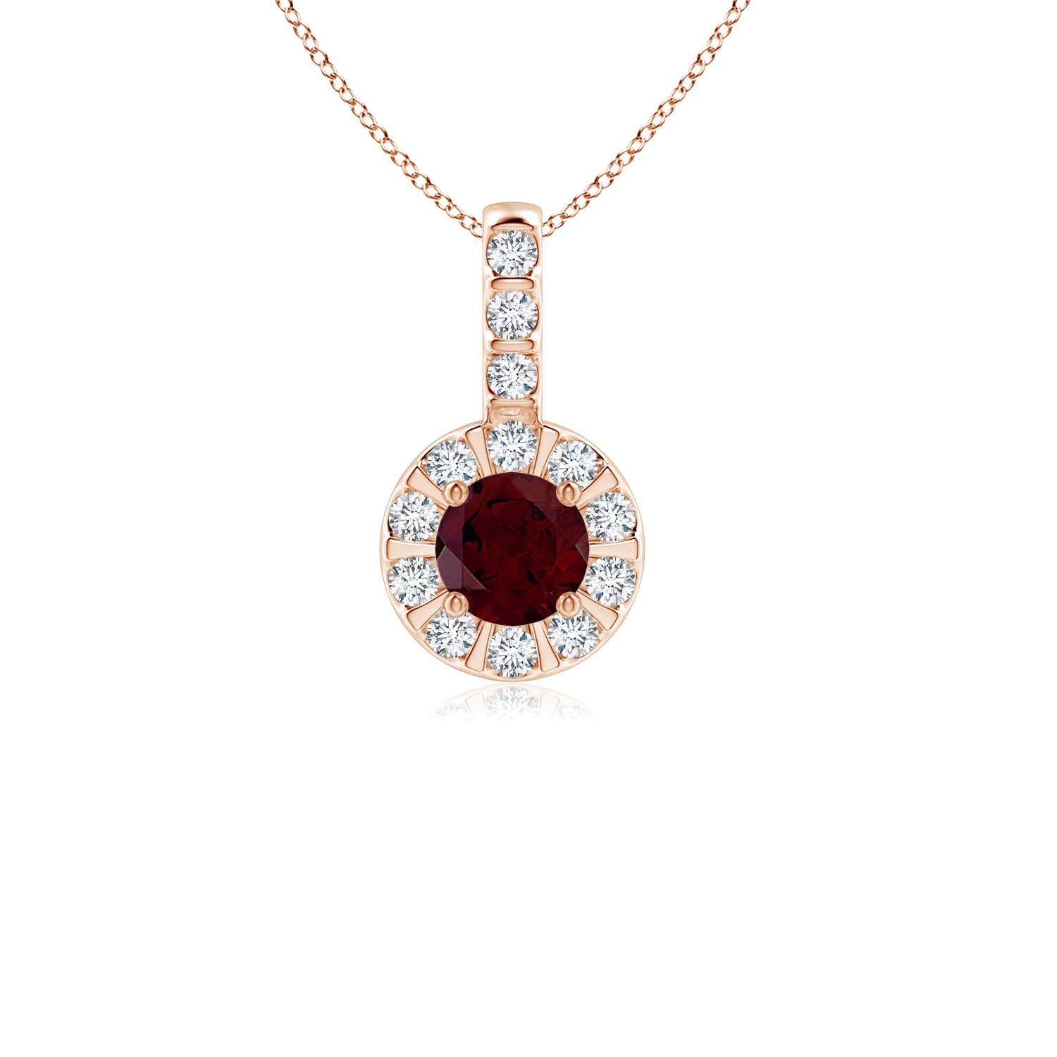 A - Garnet / 0.46 CT / 14 KT Rose Gold