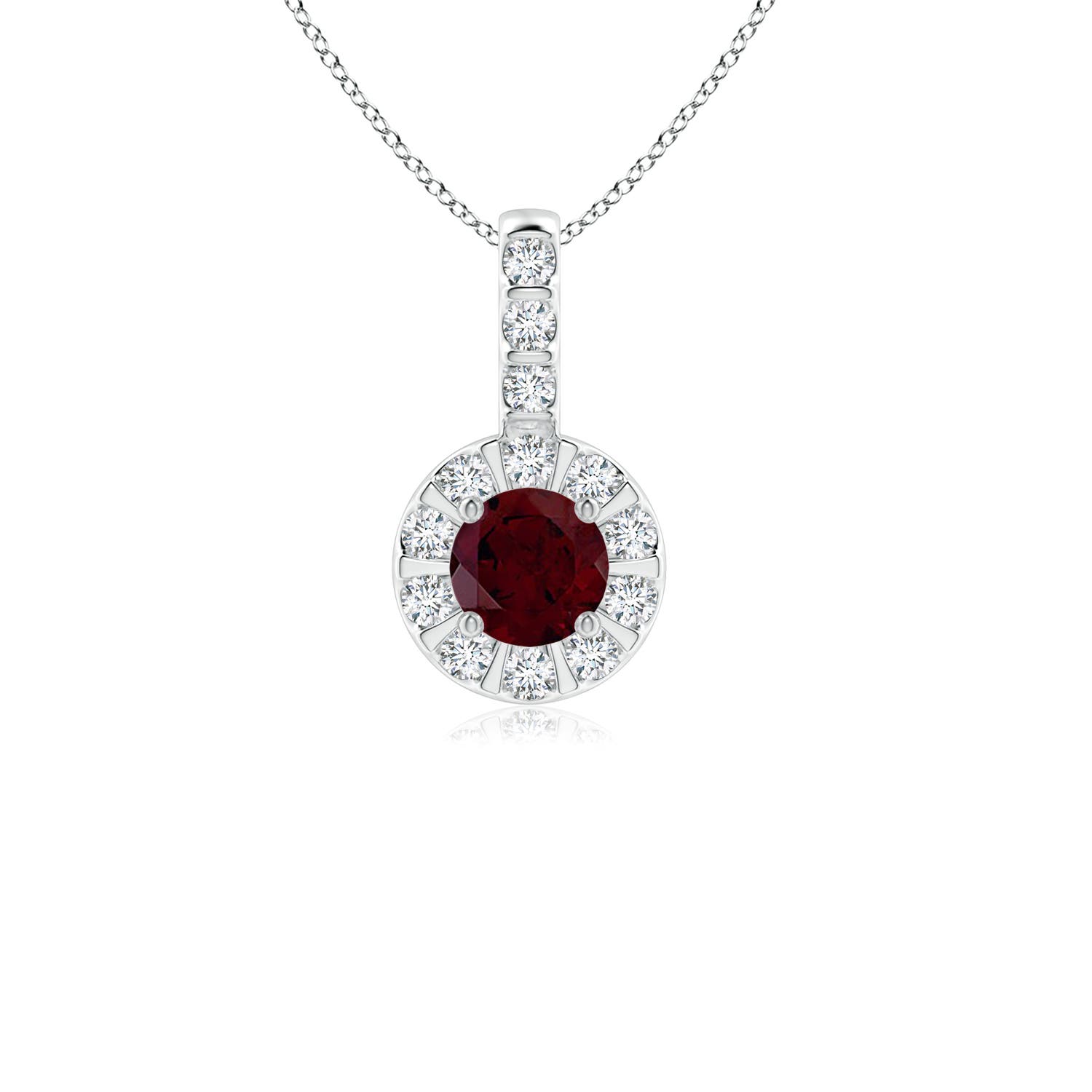 A - Garnet / 0.46 CT / 14 KT White Gold