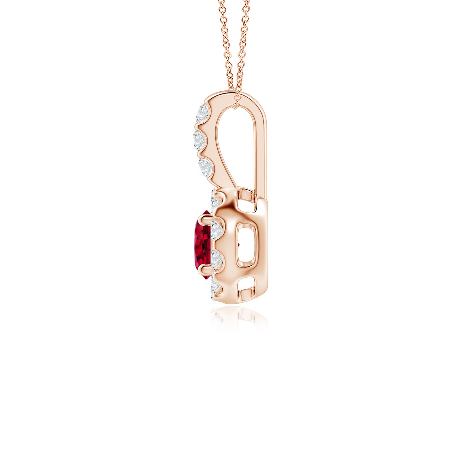 AAAA - Garnet / 0.46 CT / 14 KT Rose Gold