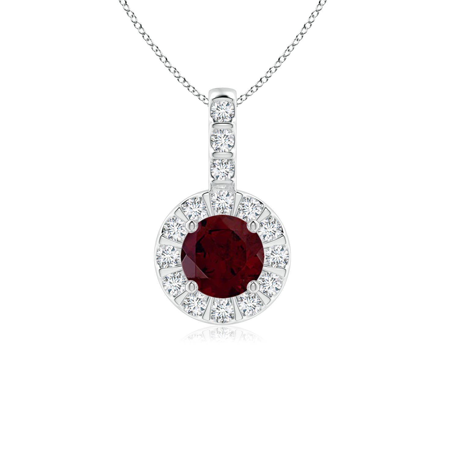 A - Garnet / 0.78 CT / 14 KT White Gold