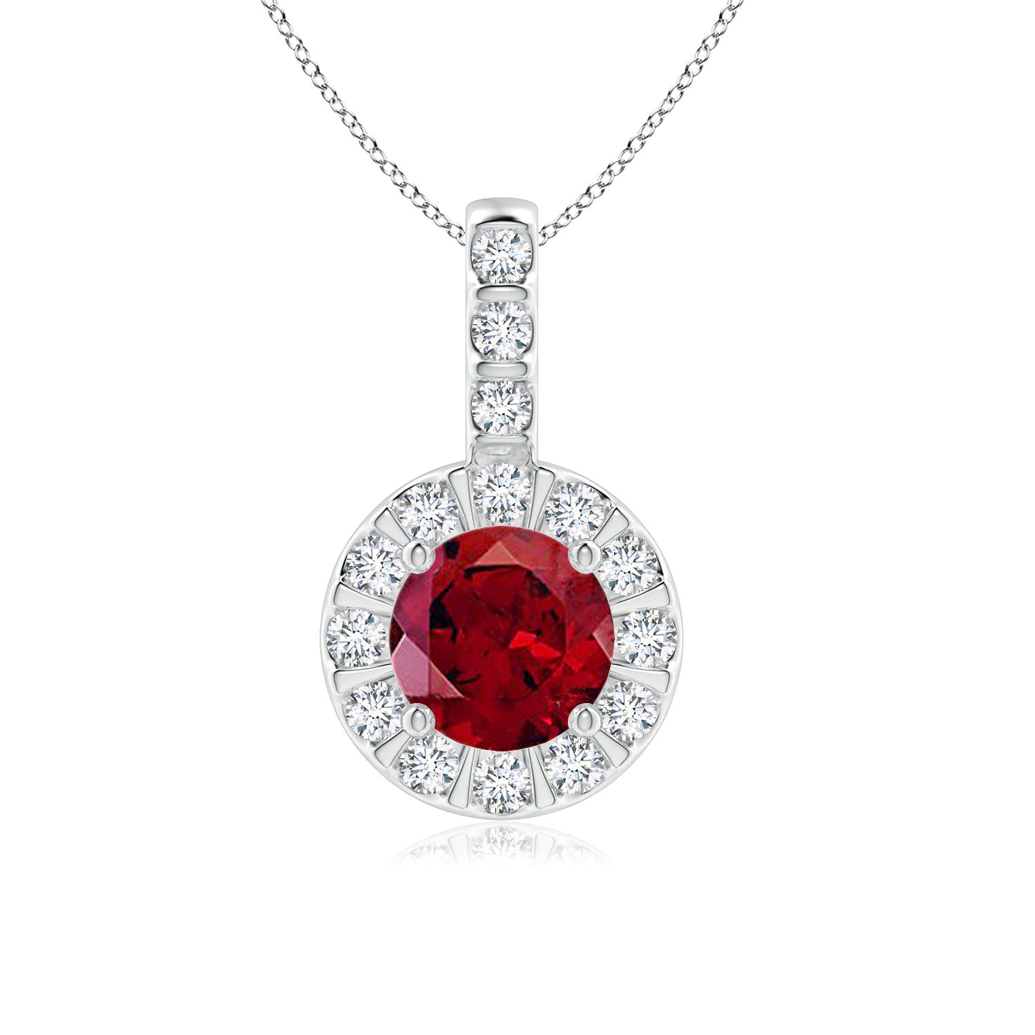 AAAA - Garnet / 1.27 CT / 14 KT White Gold