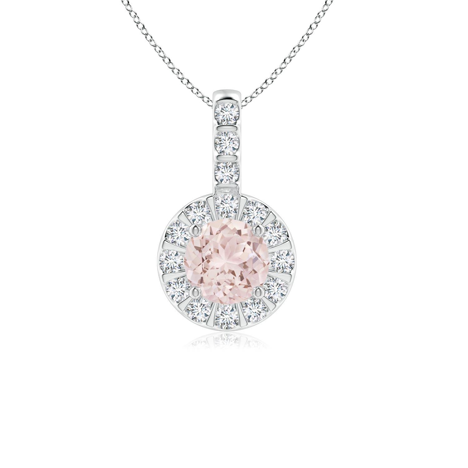 A - Morganite / 0.6 CT / 14 KT White Gold